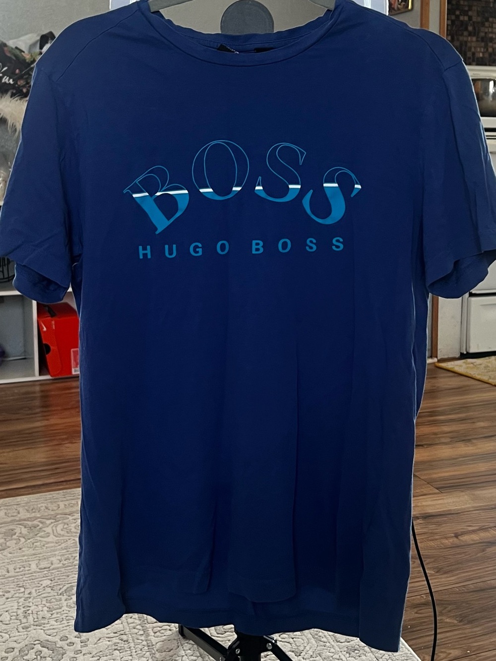 Hugo Boss Blue Logo Short Sleeve Tee